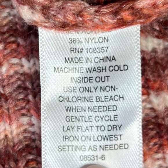 Ana Striped Knit Sweater Womens 1X Red Long Sleeve Oversize - Picture 8 of 8